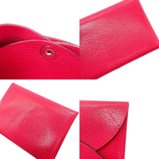 エルメス カードケース カルヴィ デュオ ローズエクストリーム シルバー金具