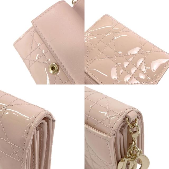CHRISTIAN DIOR クリスチャンディオール レディディオール ロータス 二つ折り財布（小銭入れあり） パテントレザー レディース [中古] Christian Dior（クリスチャン・ディオール） レディディオール