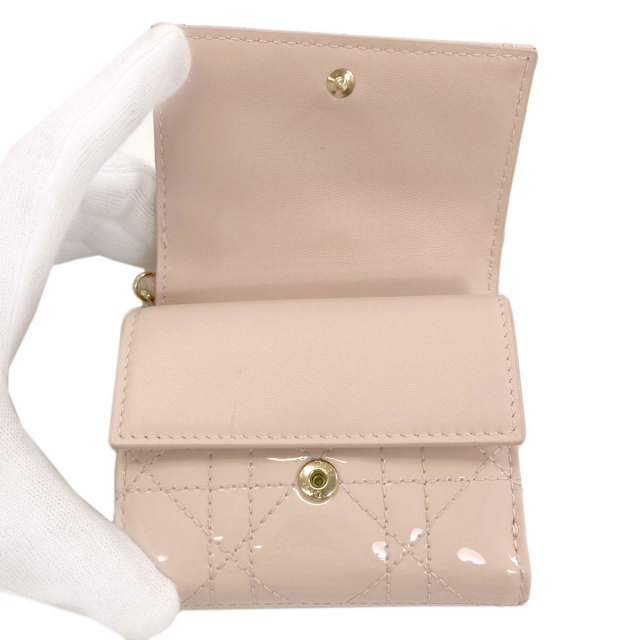 CHRISTIAN DIOR クリスチャンディオール レディディオール ロータス 二つ折り財布（小銭入れあり） パテントレザー レディース [中古] CHRISTIAN DIOR クリスチャンディオール レディディオール ロータス 二