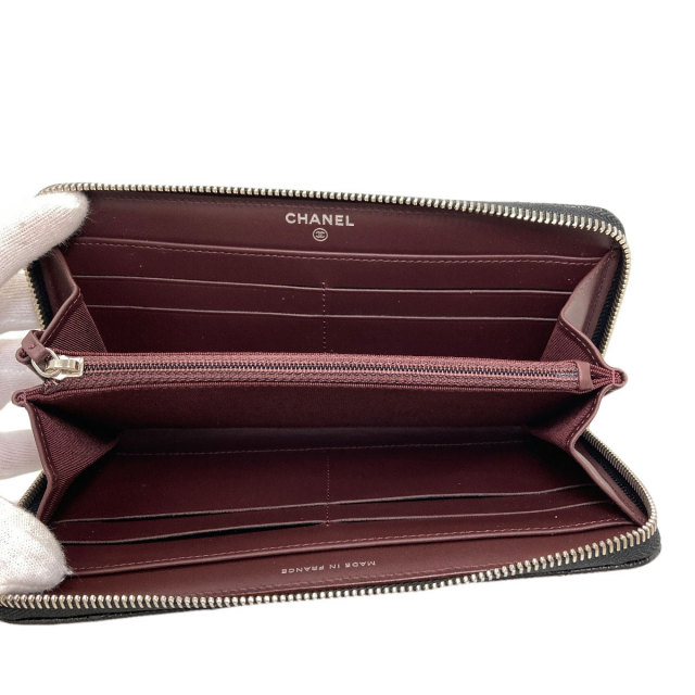 シャネル 長財布（小銭入れあり） マトラッセ ココマーク シルバー金具
