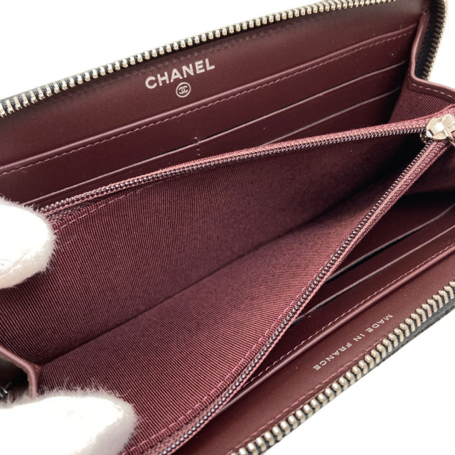 シャネル 長財布（小銭入れあり） マトラッセ ココマーク シルバー金具
