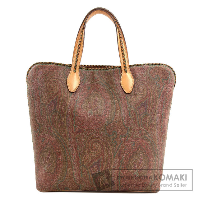 美品　ETRO　エトロ　トートバッグ　pvc　ベッコウ　ロゴ　ペイズリー柄 ETRO エトロ ペイズリー柄 トートバッグ PVC レディース [中古