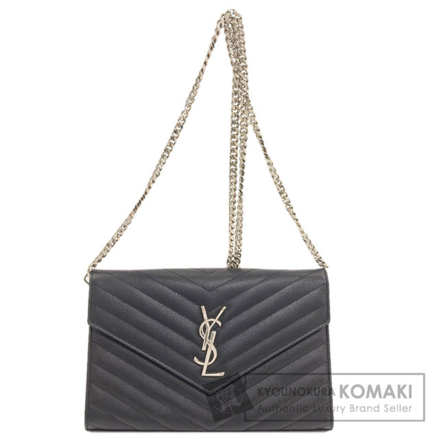 イヴ・サンローラン ショルダーバッグ チェーンショルダー Vステッチ