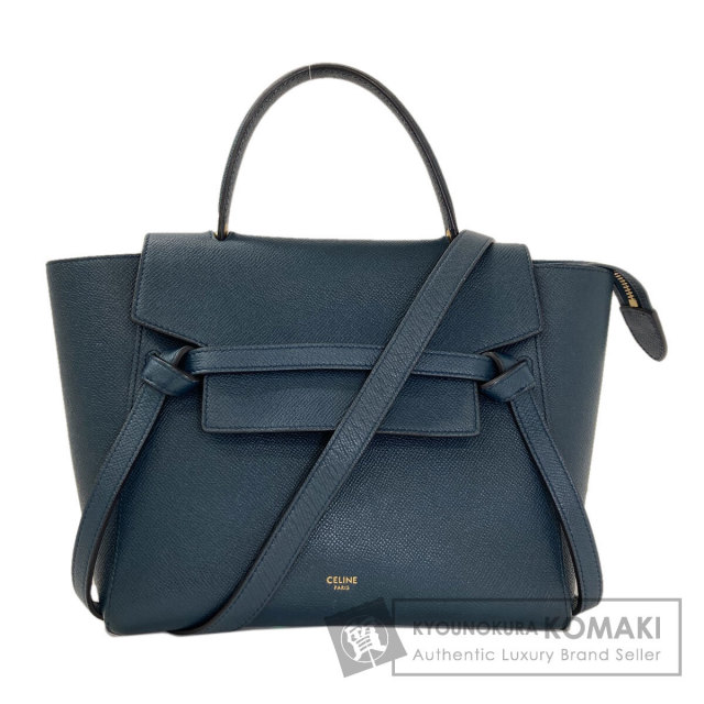 【極美品】セリーヌ ベルトバッグ マイクロ ネイビー CELINE セリーヌ マイクロ ベルトバッグ 2WAY ハンドバッグ カーフ