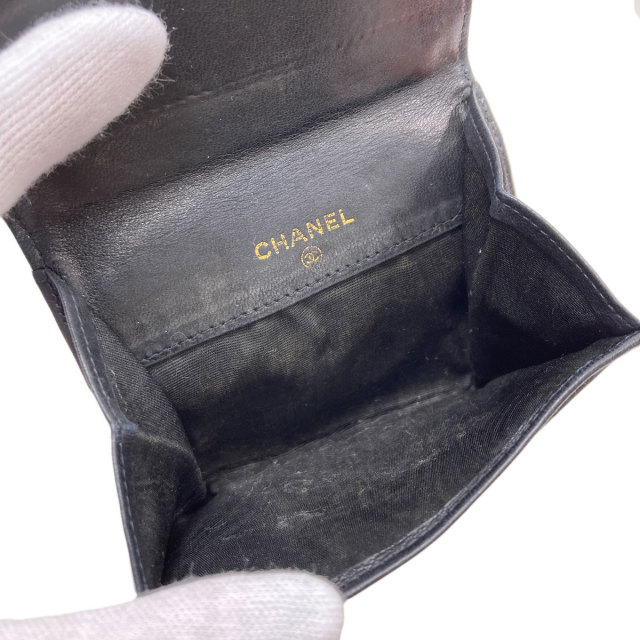 シャネル コインケース ココマーク ステッチ ゴールド金具