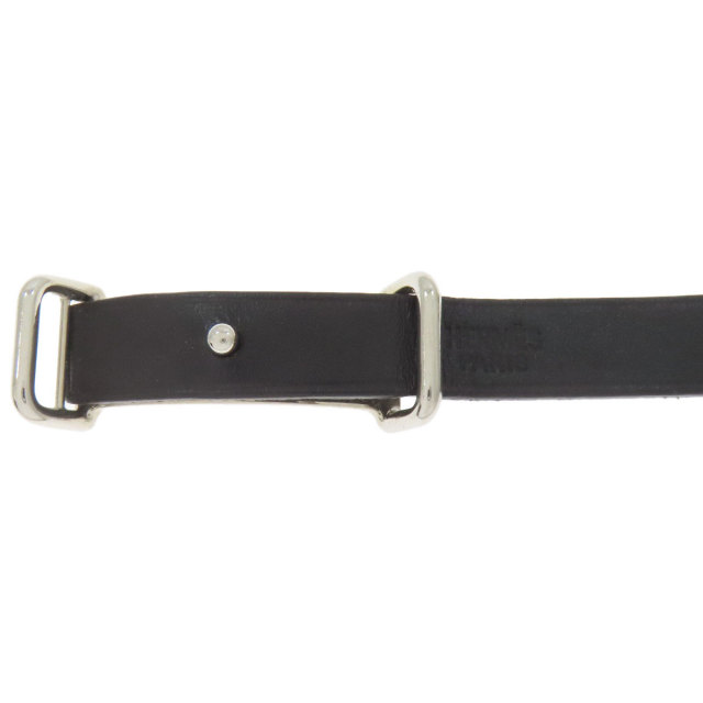 HERMES エルメス アピ2 GM レザーブレスレット HERMES エルメス アピ 2 シルバー金具 ブレスレット レザー レディース