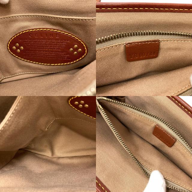 CELINE セリーヌ マカダム柄 ハンドバッグ キャンバス/レザー CELINE セリーヌ マカダム柄 ハンドバッグ キャンバス/レザー