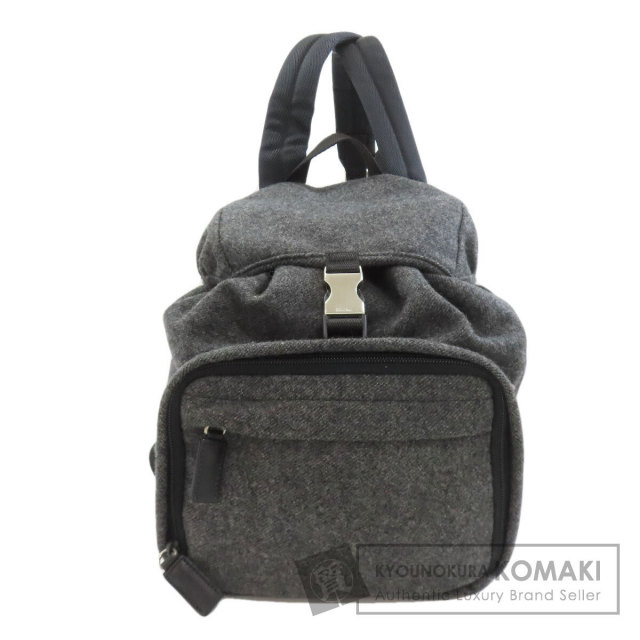 PRADA プラダ ロゴ金具 リュック・デイパック ウール レディース [中古