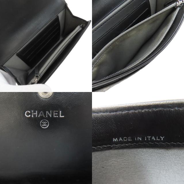 シャネル 長財布（小銭入れあり） カメリア シルバー金具