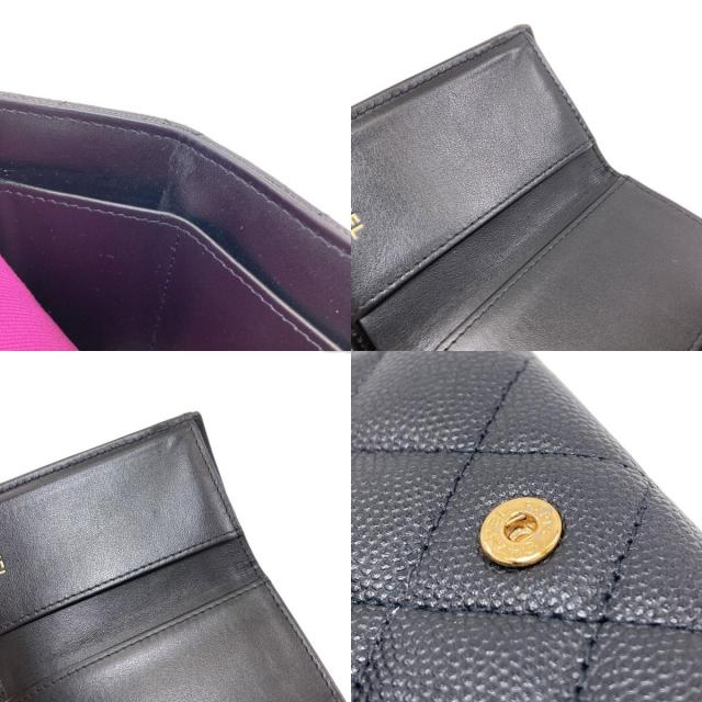 CHANEL シャネル ココマーク マトラッセ ゴールド金具 二つ折り財布