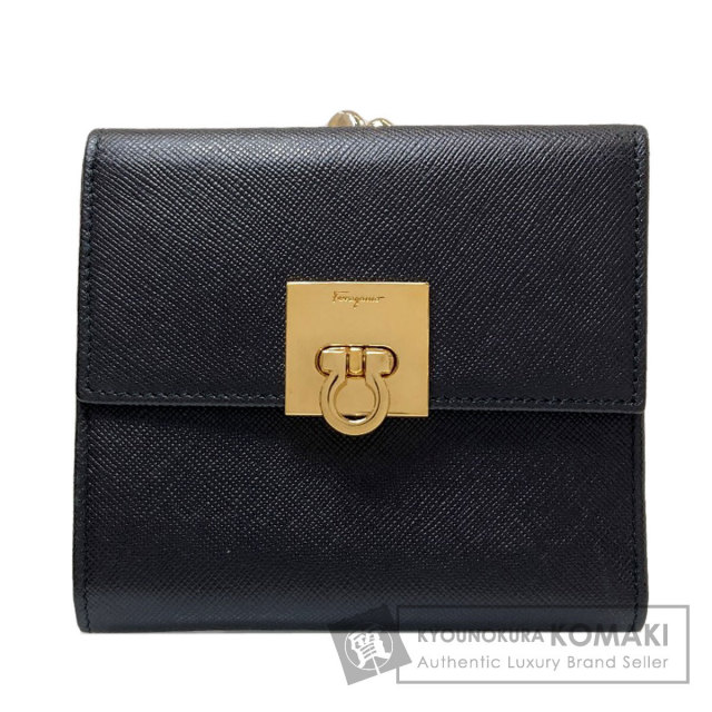 Salvatore Ferragamo サルヴァトーレフェラガモ ガンチーニ金具 長財布（小銭入れあり） レザー レディース [中古] Salvatore Ferragamo サルヴァトーレフェラガモ ガンチーニ金具 長財布