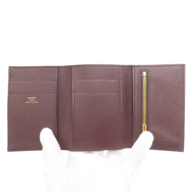 エルメス 二つ折り財布（小銭入れあり） ベアン コンビネ ゴールド金具