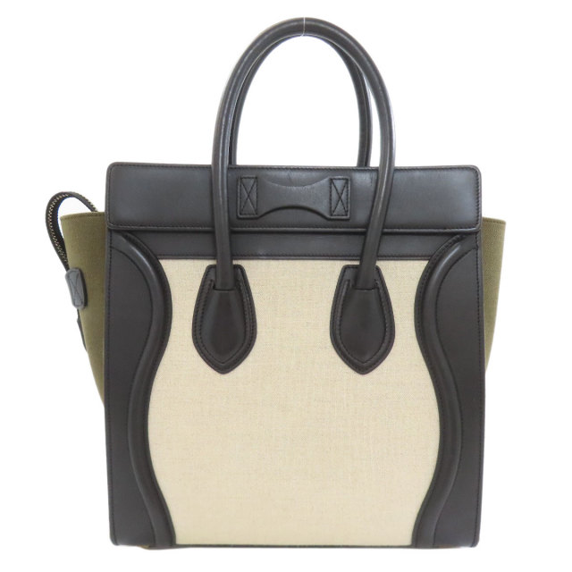 CELINE セリーヌ ラゲージ マイクロ ハンドバッグ レザー/キャンバス