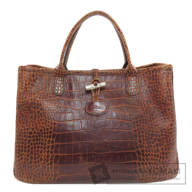 Longchamp ロンシャン ル ロゾ 型押し ハンドバッグ レザー レディース