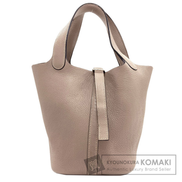 エルメス ハンドバッグ ピコタンPM トゥルティエールグレー シルバー金具