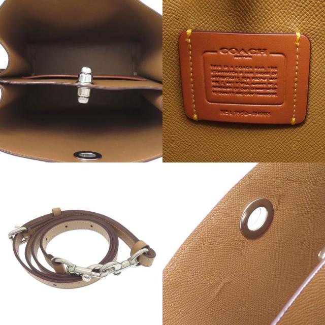 【美品】COACH ビジネスバッグ 2way キャメル COACH コーチ 89003 シグネチャー 2WAY ハンドバッグ PVC レディース