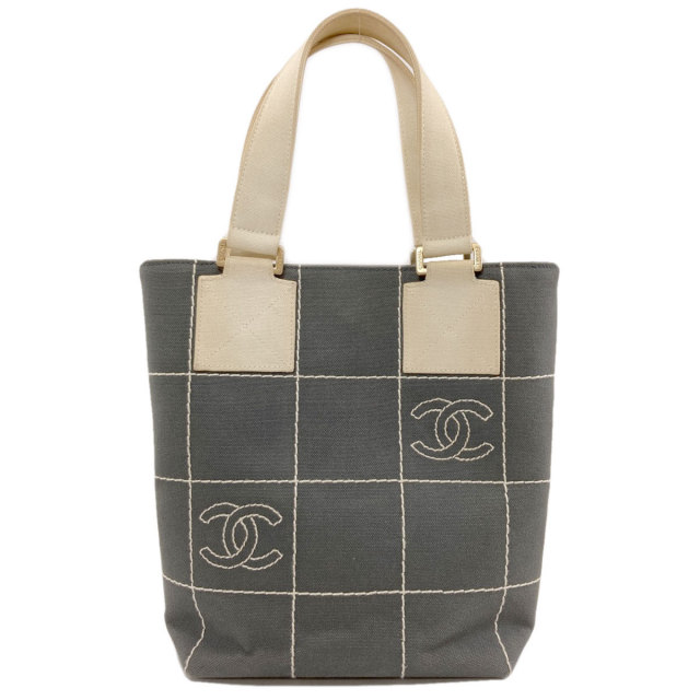CHANEL シャネル チョコバー ゴールド金具 ハンドバッグ キャンバス