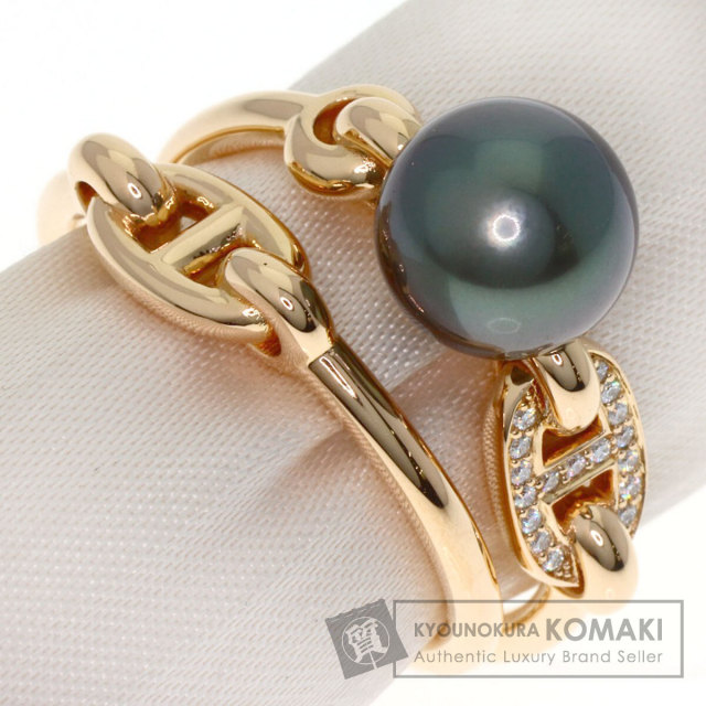 エルメス リング・指輪 アルベルティーヌ ブラックパール 真珠 ダイヤモンド #52