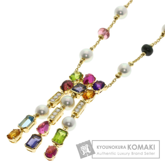 ブルガリ ネックレス アレグラ パール 真珠 マルチストーン