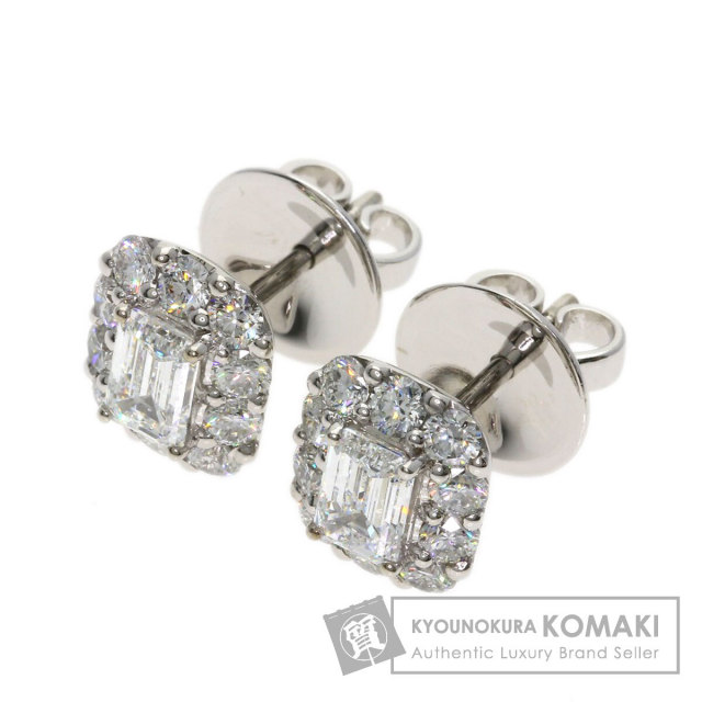 グラフ ピアス エメラルドカット ダイヤモンド