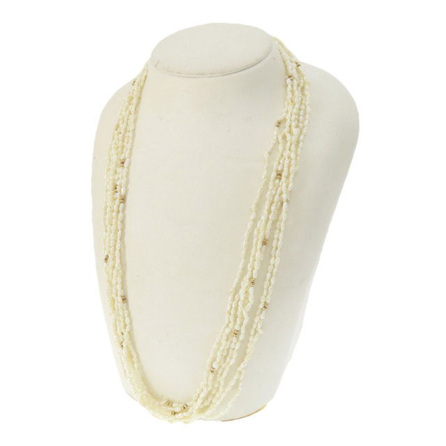 k18　淡水パール　ネックレス　2点セット 淡水パール 真珠 7連 5連 2点セット ネックレス PL/SV 58.3g