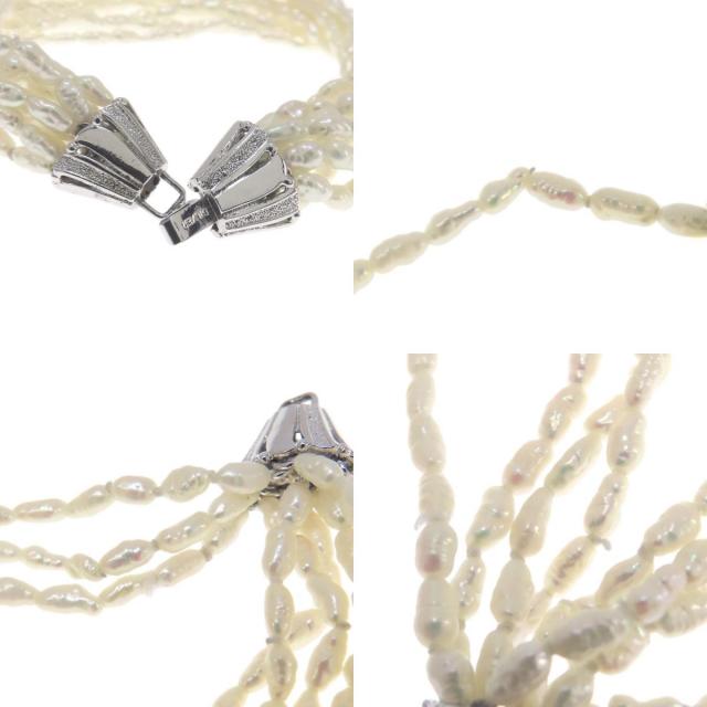 淡水パール 真珠 5連 10連ブレスレット 2点セット ネックレス PL/SV  