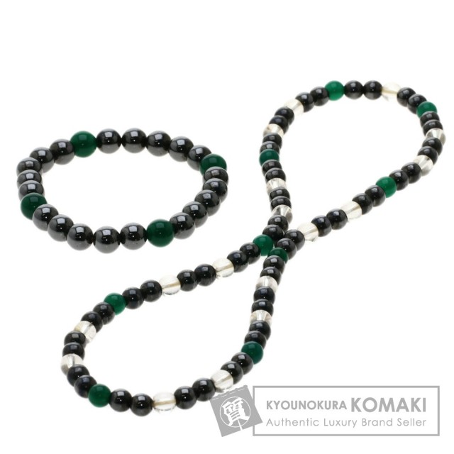 セレクトジュエリー ネックレス ヘマタイト メノウ 水晶 磁気入り 2点セット