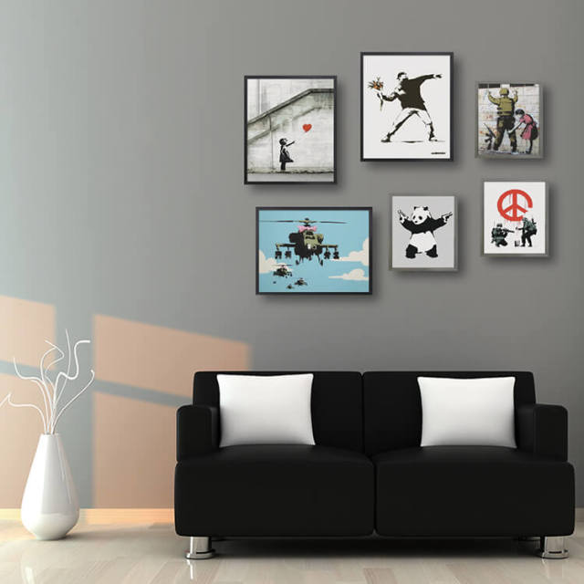 Banksy（バンクシー） Red Balloon アートポスター（フレーム付き）