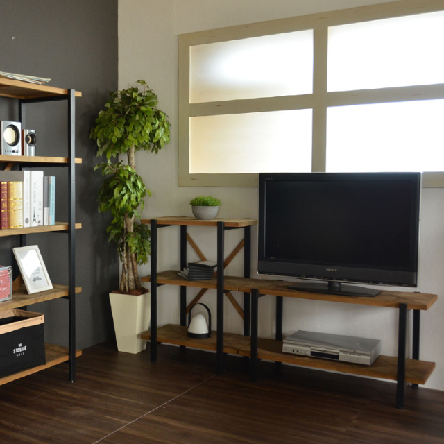 Kaleido（カレイド）  古材風3段ラック 幅60cmタイプ