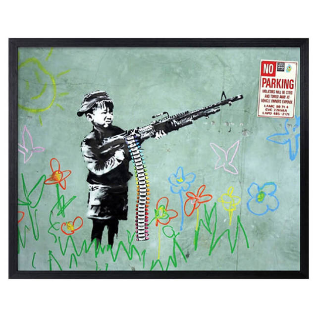 Banksy（バンクシー） No Parking アートポスター（フレーム付き） 
