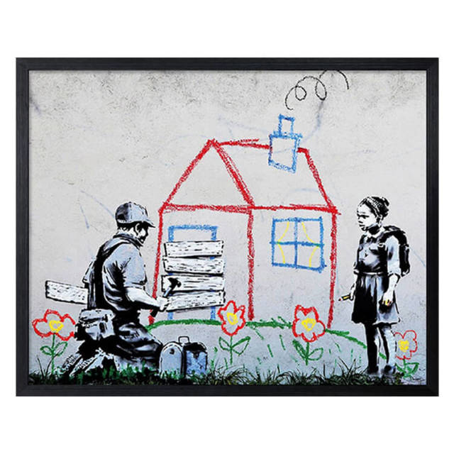 Banksy（バンクシー） Playhouse アートポスター（フレーム付き） 