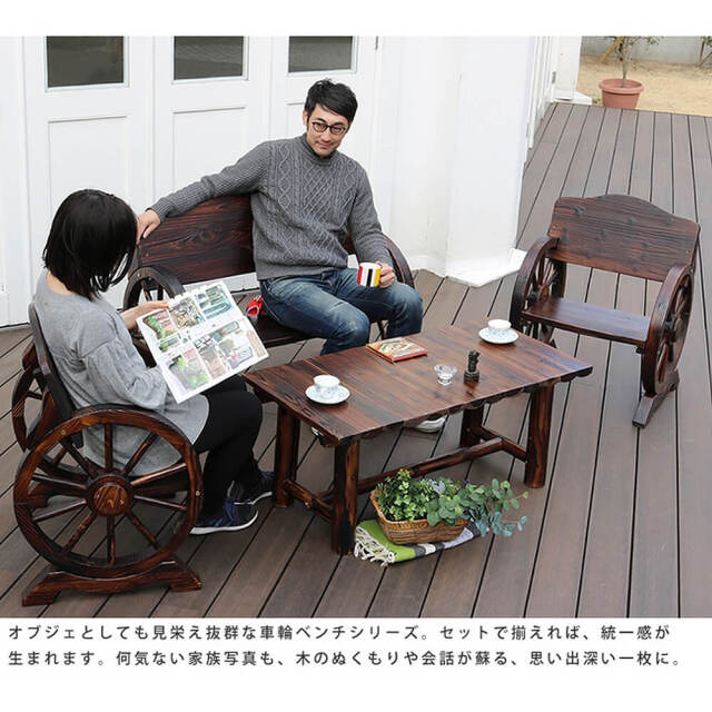 焼杉テーブル箱付き（ハンドメイド）