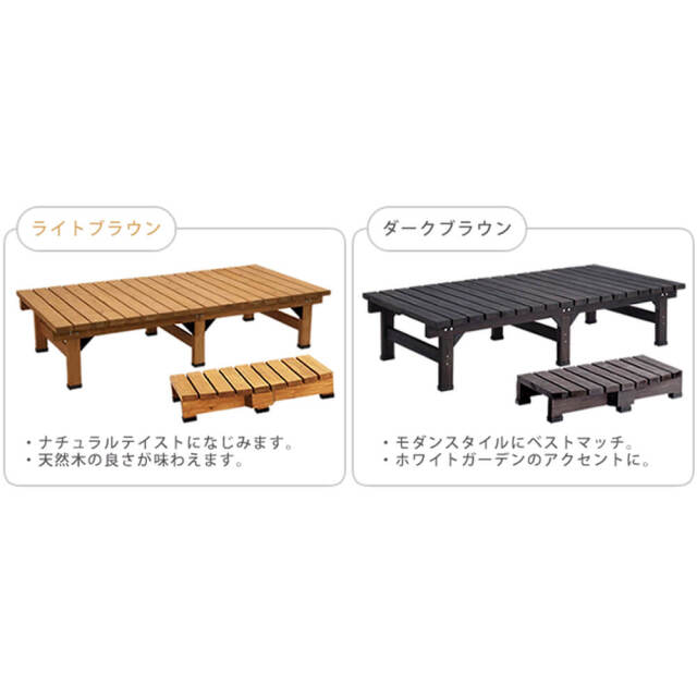 Wooddeck（ウッドデッキ） ウッドデッキ 幅 180 cm × 奥行 90cm ステップセット