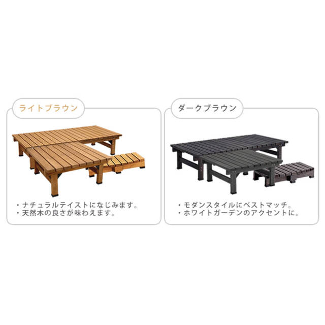 Ｗｏｏｄｄｅｃｋ（ウッドデッキ）　ウッドデッキ　幅　１８０　ｃｍ　×　奥行　９０ｃｍ　３点セット