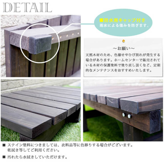 Ｗｏｏｄｄｅｃｋ（ウッドデッキ）　ウッドデッキ　幅　１８０　ｃｍ　×　奥行　９０ｃｍ　３点セット