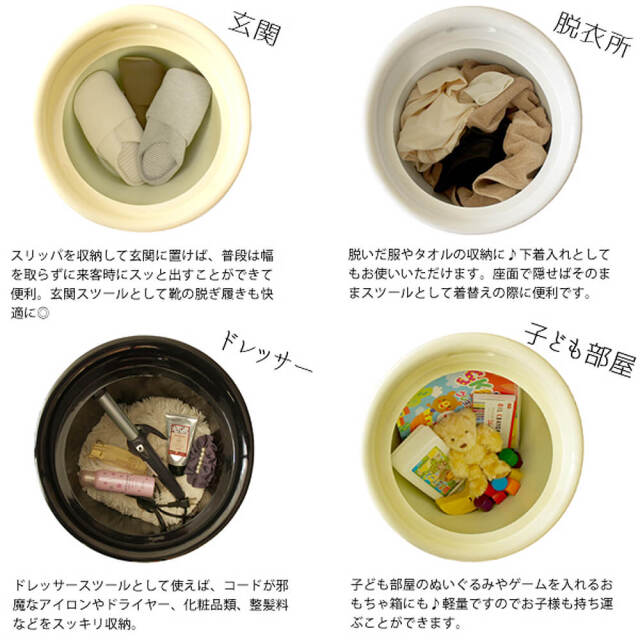 Benzoin（ベンゾイン）　持ち手付き収納スツール