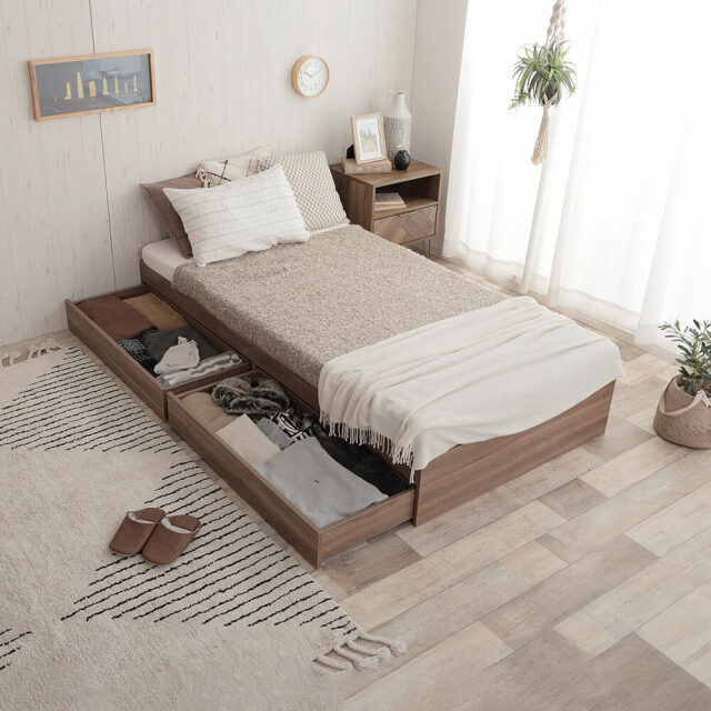 Kosie（コージー） ヘッドレス収納引出し付きベッド
