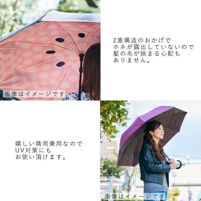 Paraplu（パラプル）　晴雨兼用　逆さに開く2重傘