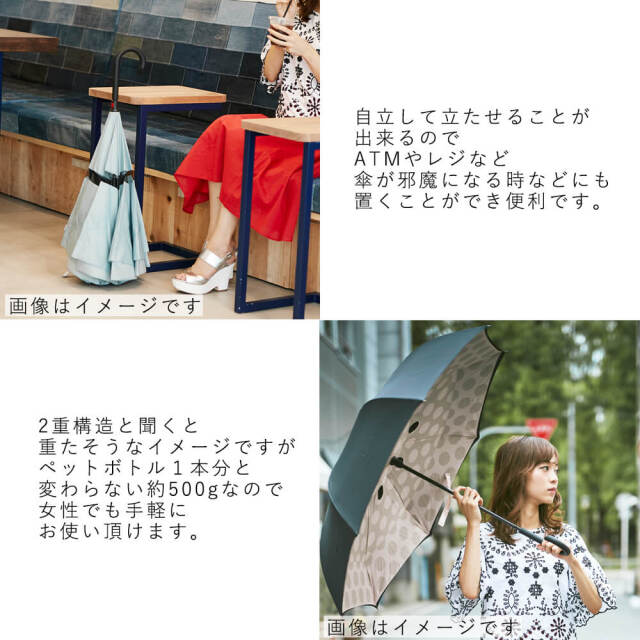 Paraplu（パラプル）　晴雨兼用　逆さに開く2重傘