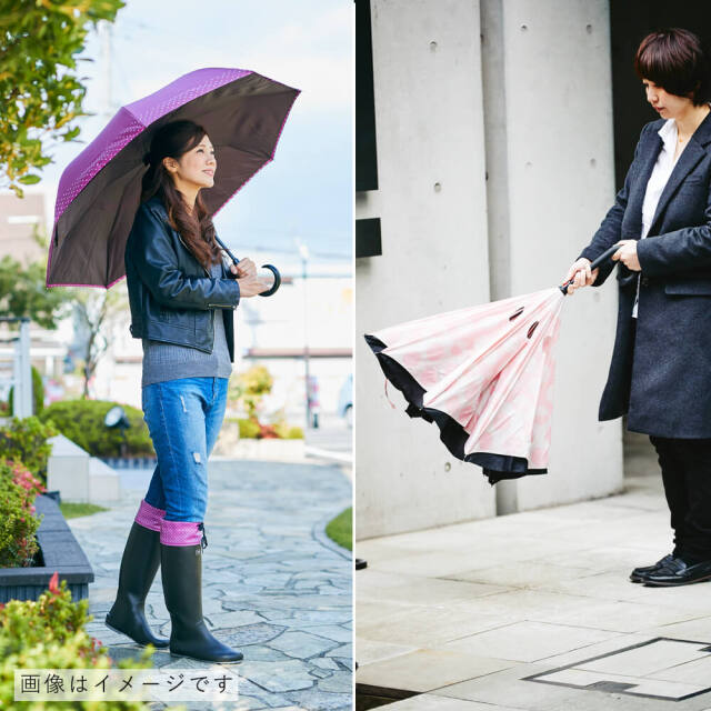 Paraplu（パラプル）　晴雨兼用　逆さに開く2重傘
