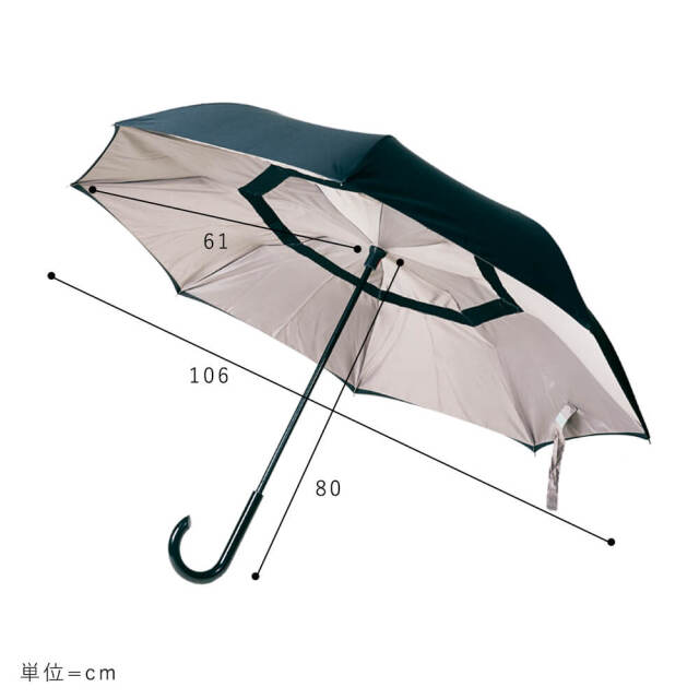 Paraplu（パラプル）　晴雨兼用　逆さに開く2重傘