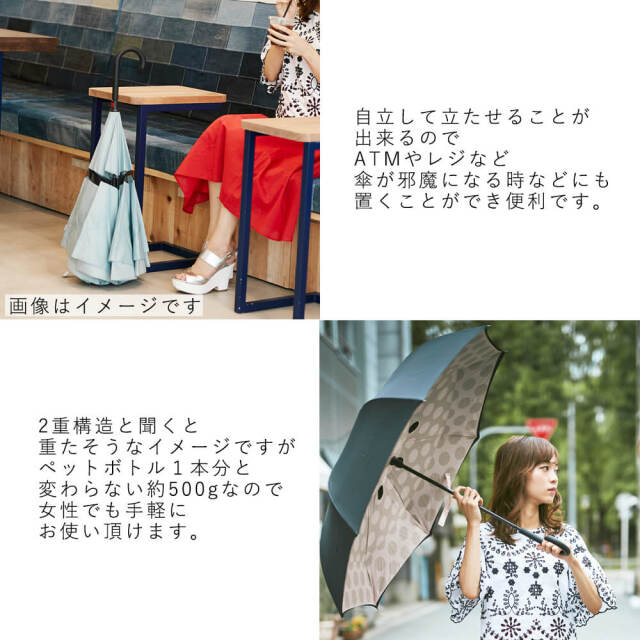 Paraplu（パラプル）　晴雨兼用　逆さに開く2重傘