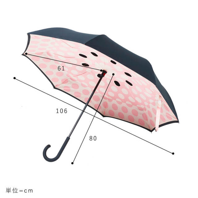 Paraplu（パラプル）　晴雨兼用　逆さに開く2重傘