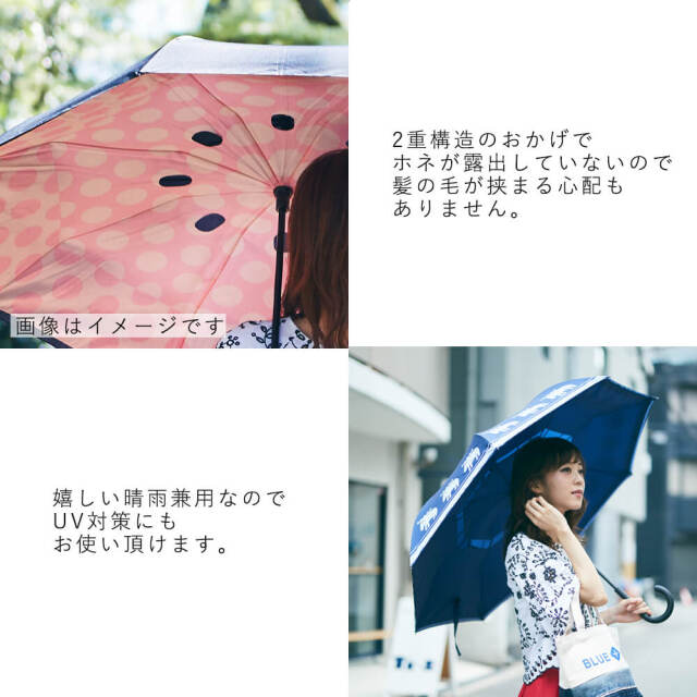 Paraplu（パラプル）　晴雨兼用　逆さに開く2重傘