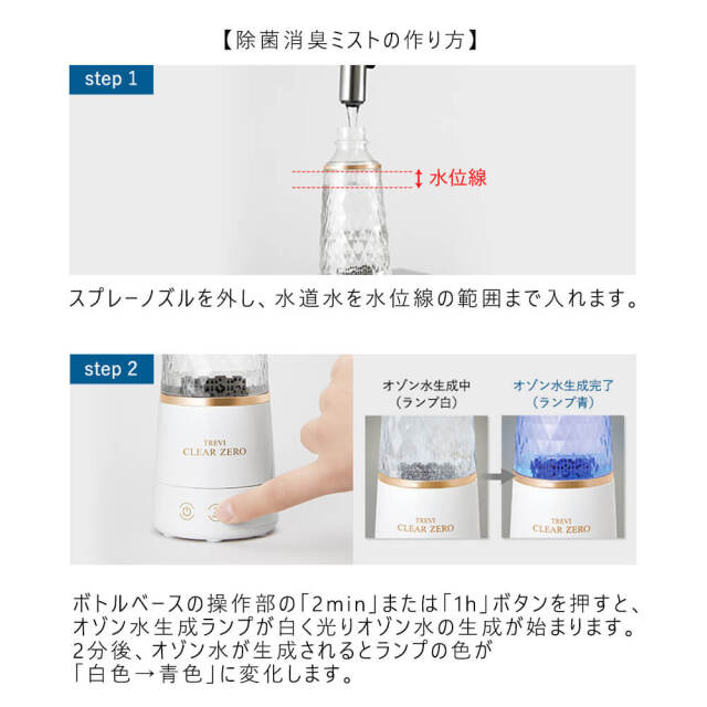 Trevi clear zero（トレビ・クリアゼロ）　オゾン水生成器ミストスプレー