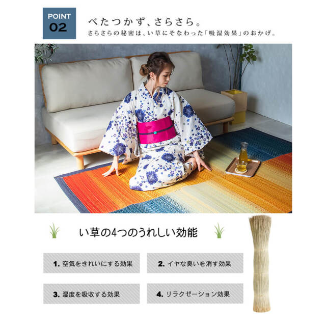 Joy（ジョイ） 国産い草ラグマット デニム生地タイプ