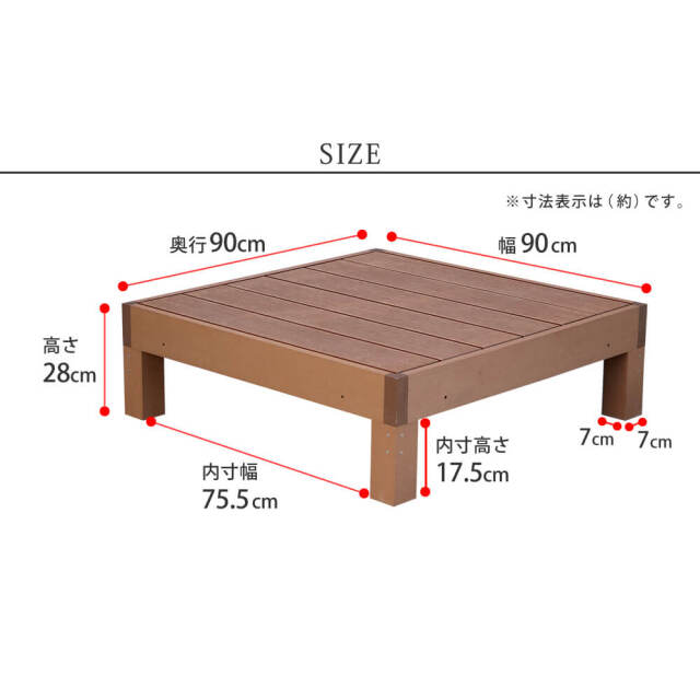 Ecofeel（エコフィール）人工木ウッドデッキ 90×90cm　２台セット