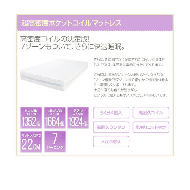 Arkham（アーカム） 高密度プレミアムポケットコイルマットレス