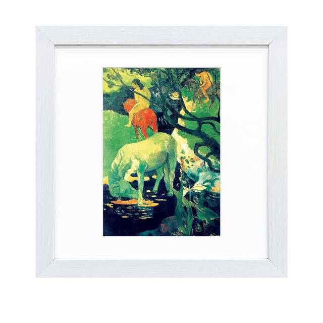 ポール・ゴーガン、かごの中のモスローズ、希少画集画、新品高級額、額装付 Paul Gauguin（ポール ゴーギャン） 白い馬 アートポスター
