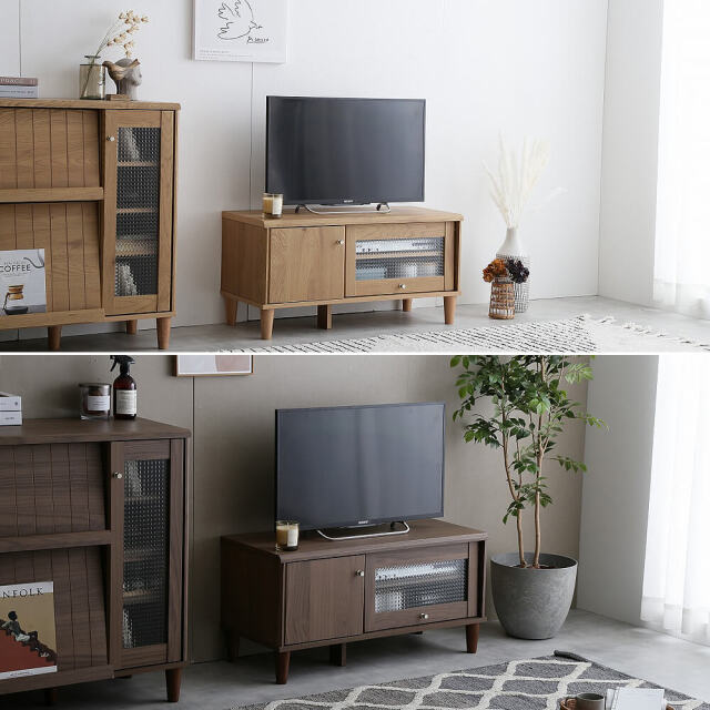 Folk（フォルク） ガラス扉付きローボード